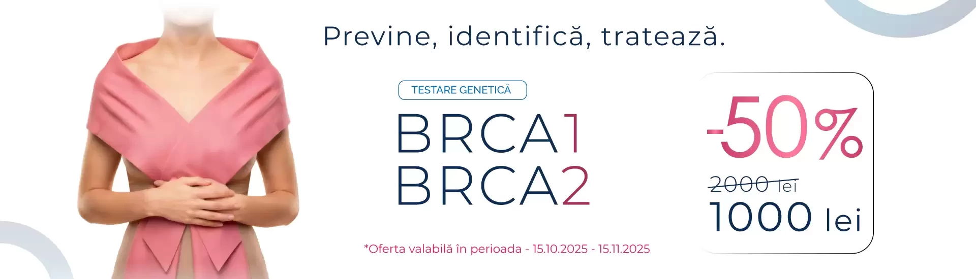 -50% la testul genetic BRCA 1,2