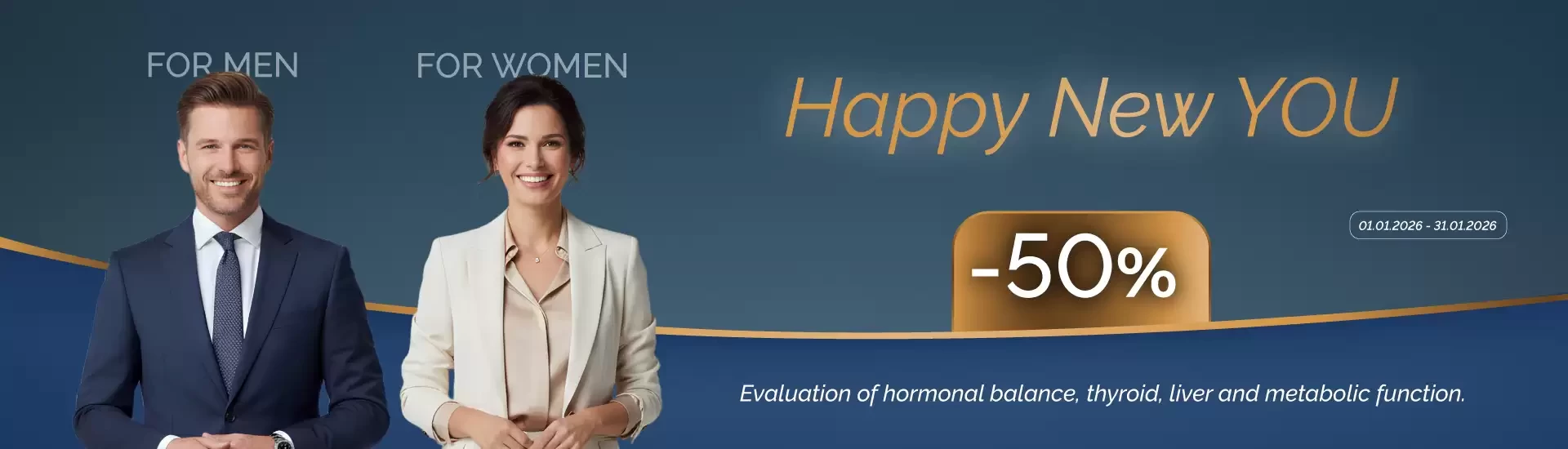 Happy New YOU! –50% off on tests for women and men