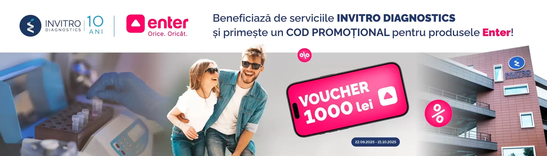 🎉 1000 lei cadou pentru tine, din grija Invitro și Enter!