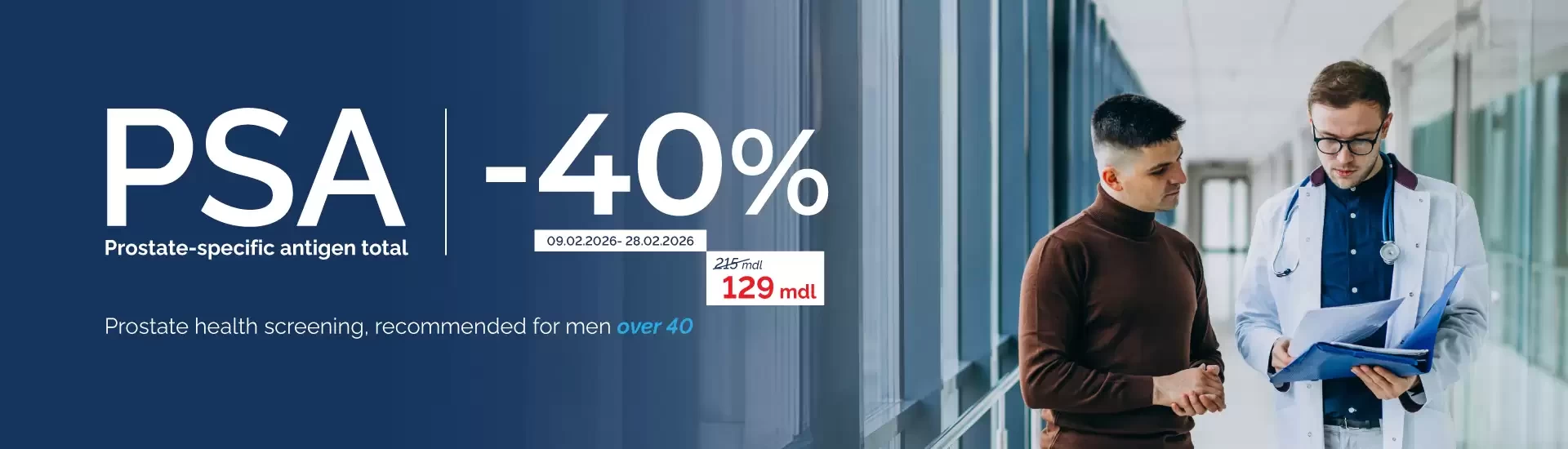 Prostate, checked | -40% for lab test