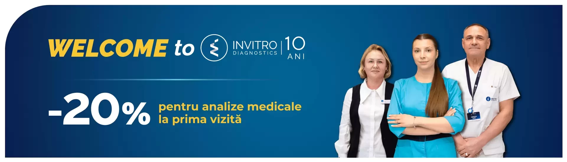 Welcome to Invitro! Primești 20% la prima vizită!